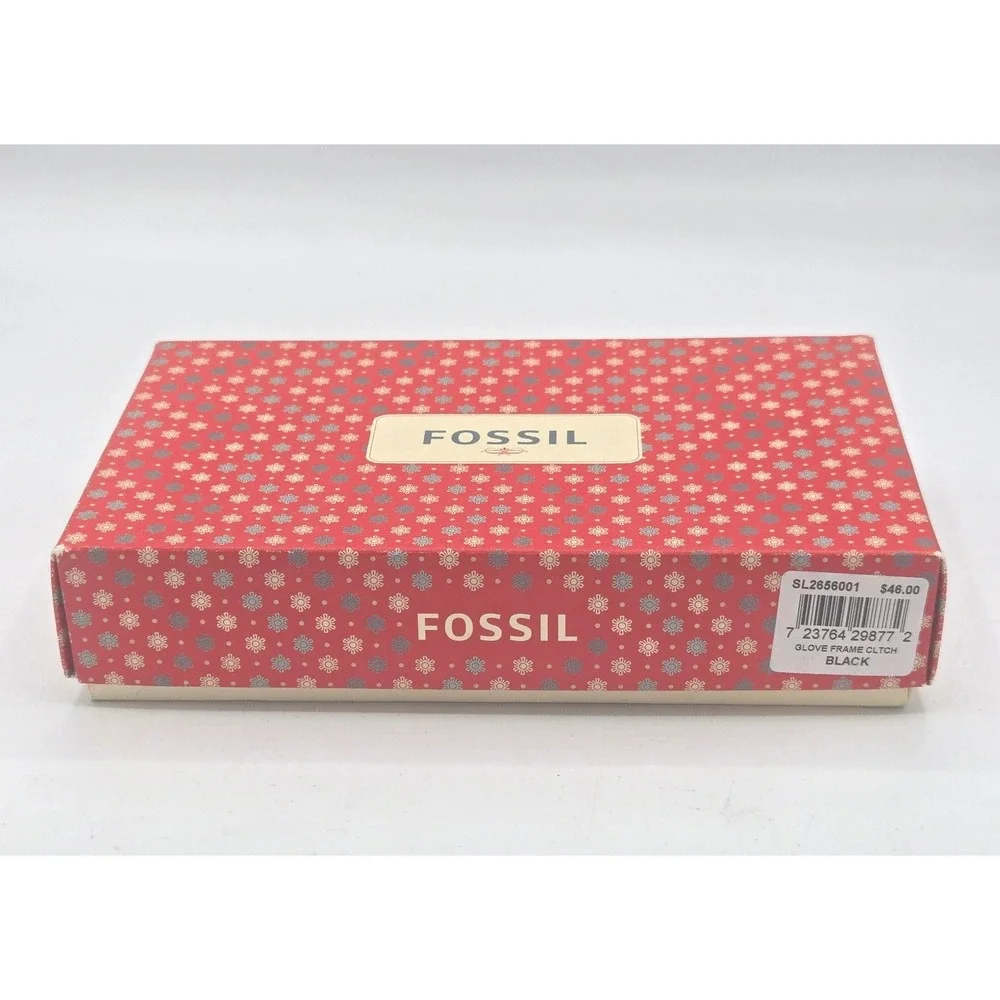 Fossil Black Leather Checkbook‎ Clutch/Wallet - NWT